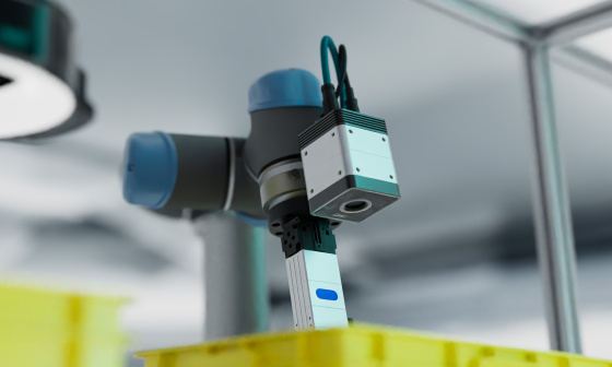 Cámara IDS 3D Nion inspecciona material en una caja