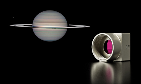 Cámara industrial uEye XCP con imagen telescópica de Saturno