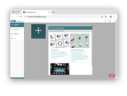 La aplicación IDS lighthouse puede verse en el sitio web, donde pueden seleccionarse casos de uso.