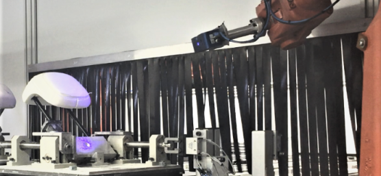 Las piezas de espuma se inspeccionan con una cámara Ensenso 3D