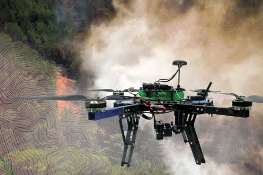 Cámaras industriales IDS integradas en un dron.