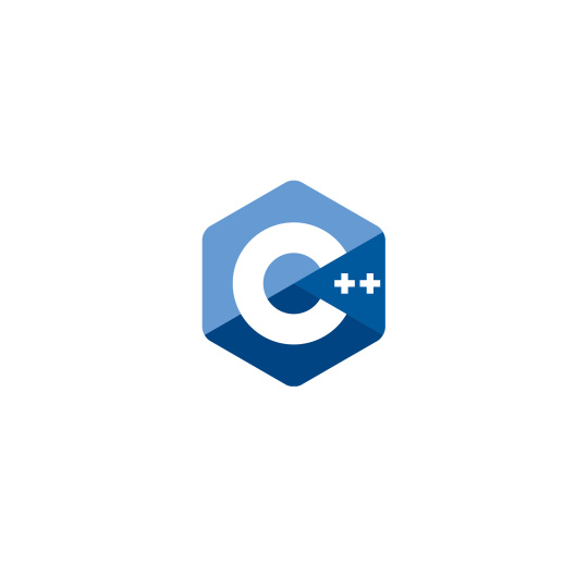 Logotipo C++ en azul.