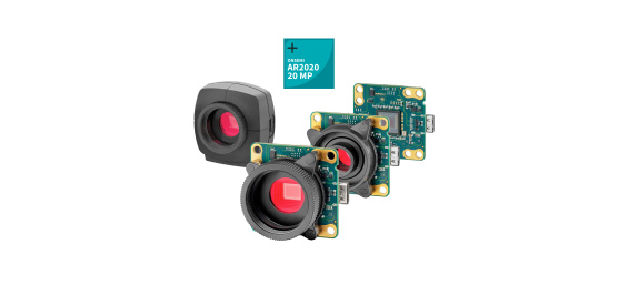 4 variantes de modelo de las cámaras IDS uEye XLE e Icon etiquetadas como «onsemi AR2020 20 MP»