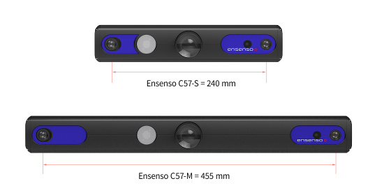 Los modelos compactos de cámara Ensenso C "S" y "M" presentan diferentes distancias interaxiales estéreo y, por tanto, están preconfigurados y listos para usar en una gran variedad de campos de aplicación.