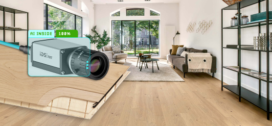 Habitación con parquet y cámara IDS NXT sobre parquet multicapa
