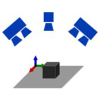 Pictograma de varias cámaras estereoscópicas como símbolo de multi-view.