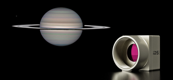 Cámara industrial uEye XCP con imagen telescópica de Saturno