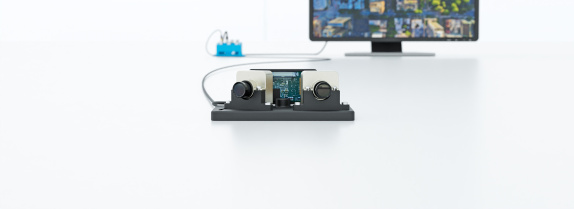 Kit de descubrimiento GMSL2 conectado a un monitor