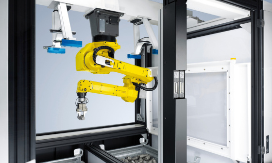 Bin-Picking-Roboterzelle von bsAutomatisierung mit Ensenso N10 3D-Kamera