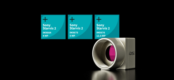 uEye CP con los sellos Sony Starvis IMX664 de 4 MP, Sony Starvis IMX675 de 5 MP y Sony Starvis IMX676 de 12,5 MP.