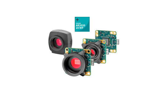 4 variantes de modelo de las cámaras IDS uEye XLE e Icon etiquetadas como «onsemi AR2020 20 MP»