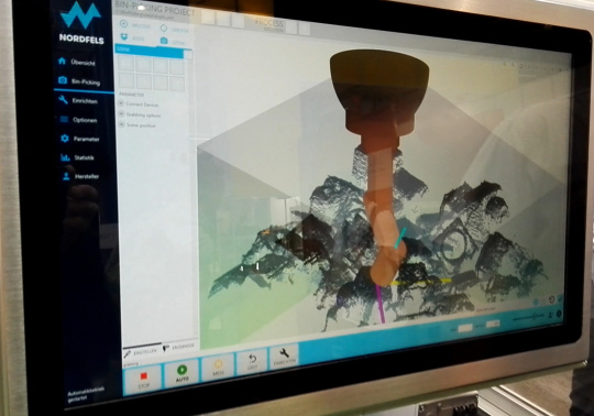 Software en pantalla con una nube de puntos 3D