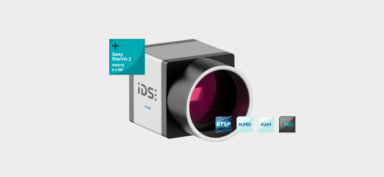 Cámara de vigilancia IDS ueye SCP con iconos para Sony Starvis 2, RTSP, MJEG, H264, REC