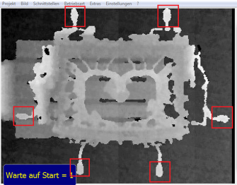 Captura de pantalla de judías de fundición Datos 3D mostrados en niveles de valor de gris