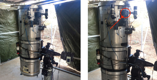 Telescopio con cámara industrial NIR/de baja luminosidad en el tubo del ocular