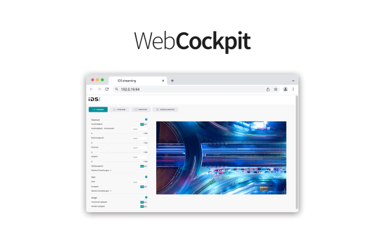 WebCockpit en navegador: transmisión a la derecha, opciones a la izquierda