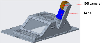 Plano de construcción de la parte del montaje experimental con cámara IDS