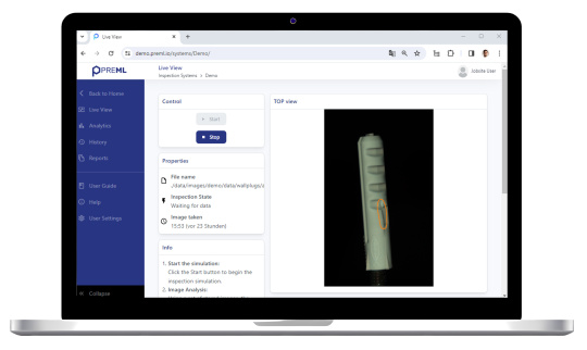 Monitor: la Software preML detecta y marca las desviaciones en los tacos de plástico.