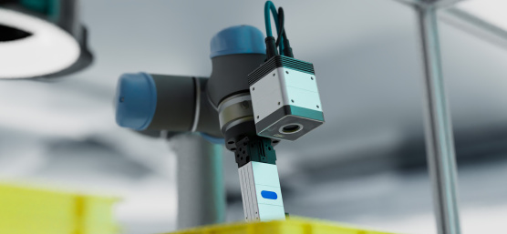 Cámara IDS 3D Nion inspecciona material en una caja