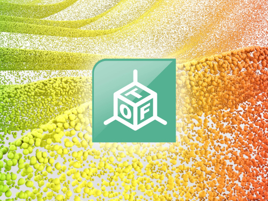 Puntos amarillos y naranjas con icono ToF verde