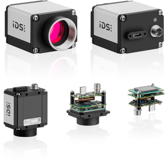 Varias vistas del uEye SE Rev. 4 GigE IDS, incluidas las placas