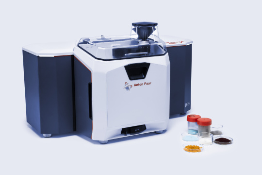 Analizador de imágenes Litesizer DIA 700 con muestras de partículas en primer plano