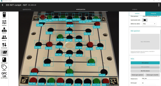 Software de cabina IDS NXT que analiza el tablero de juego del molino