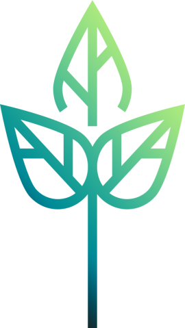 Icono de una planta con los colores de IDS, símbolo de la estrategia de sostenibilidad de IDS.