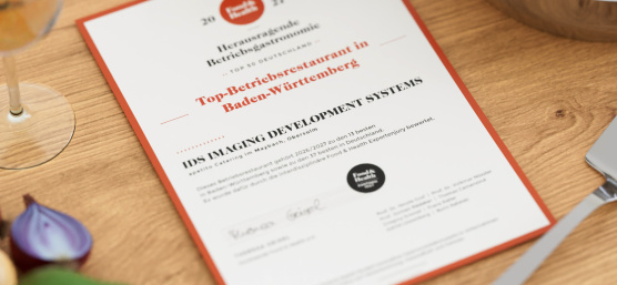 Certificado al mejor comedor de empresa de Baden-Württemberg otorgado por IDS