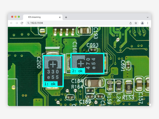 Captura de pantalla del software con el análisis de imagen de una placa