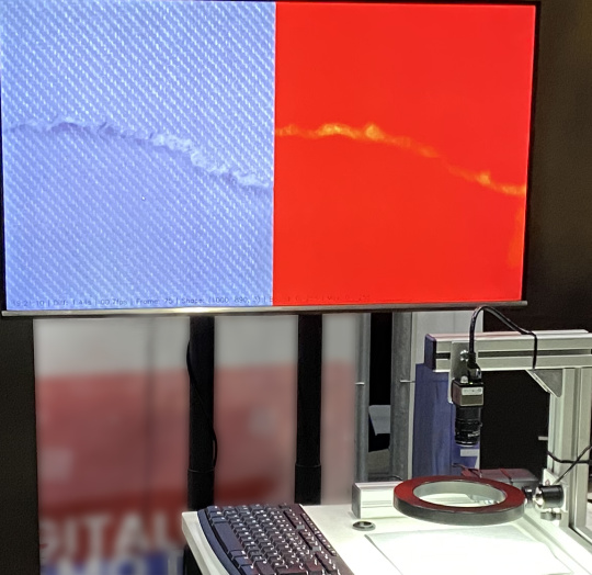 La cámara GigE Vision GV-5880CP de IDS garantiza la captura precisa de imágenes y su análisis exacto en la inspección de telas – sentin GmbH