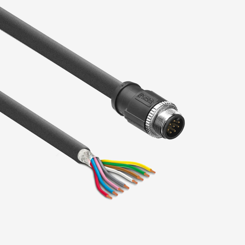 Cable E/S + alimentación eléctrica, recto, 8 polos, M12, 1,5 m