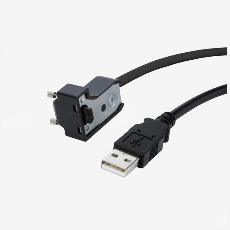 USB 2.0, cable estándar,  ángulo, atornillable, 3 m