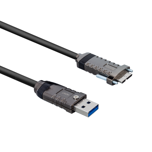 USB3 AOC, USB micro B USB-A, recto, atornillable, 10 m