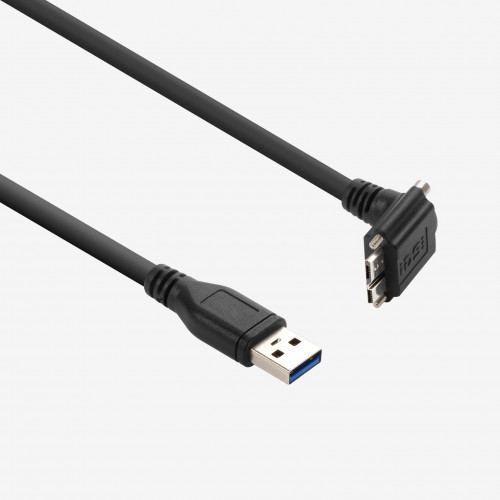 USB 3, cable estándar, ángulo, atornillable, 3 m