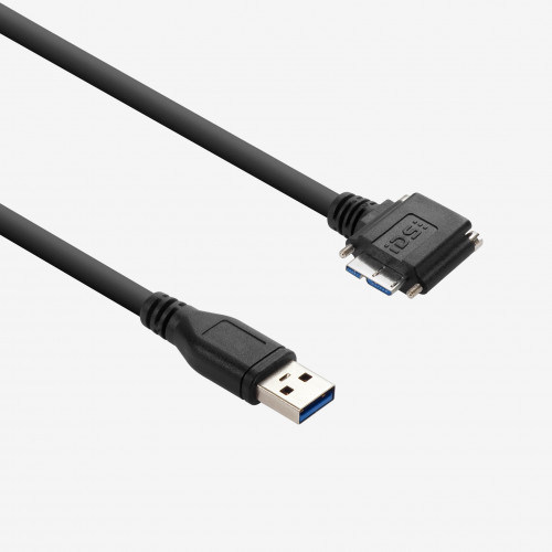 USB 3, cable estándar, en ángulo hacia la derecha, atornillable, 1 m
