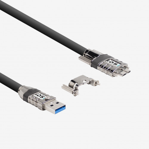 USB 3, cable estándar,  recto, atornillable, 3 m