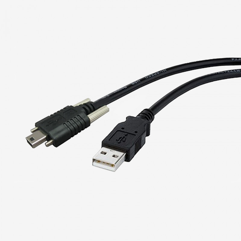 USB 2.0, cadena portacable, recto, atornillable, 5 m